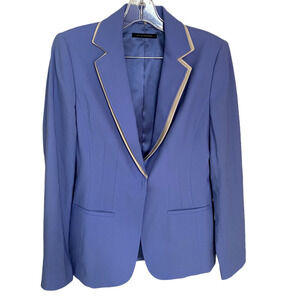 Elie Tahari Periwinkle Blue Virgin Wool Womens Blazer Jacket Size 6